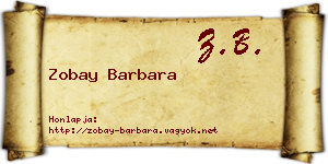 Zobay Barbara névjegykártya